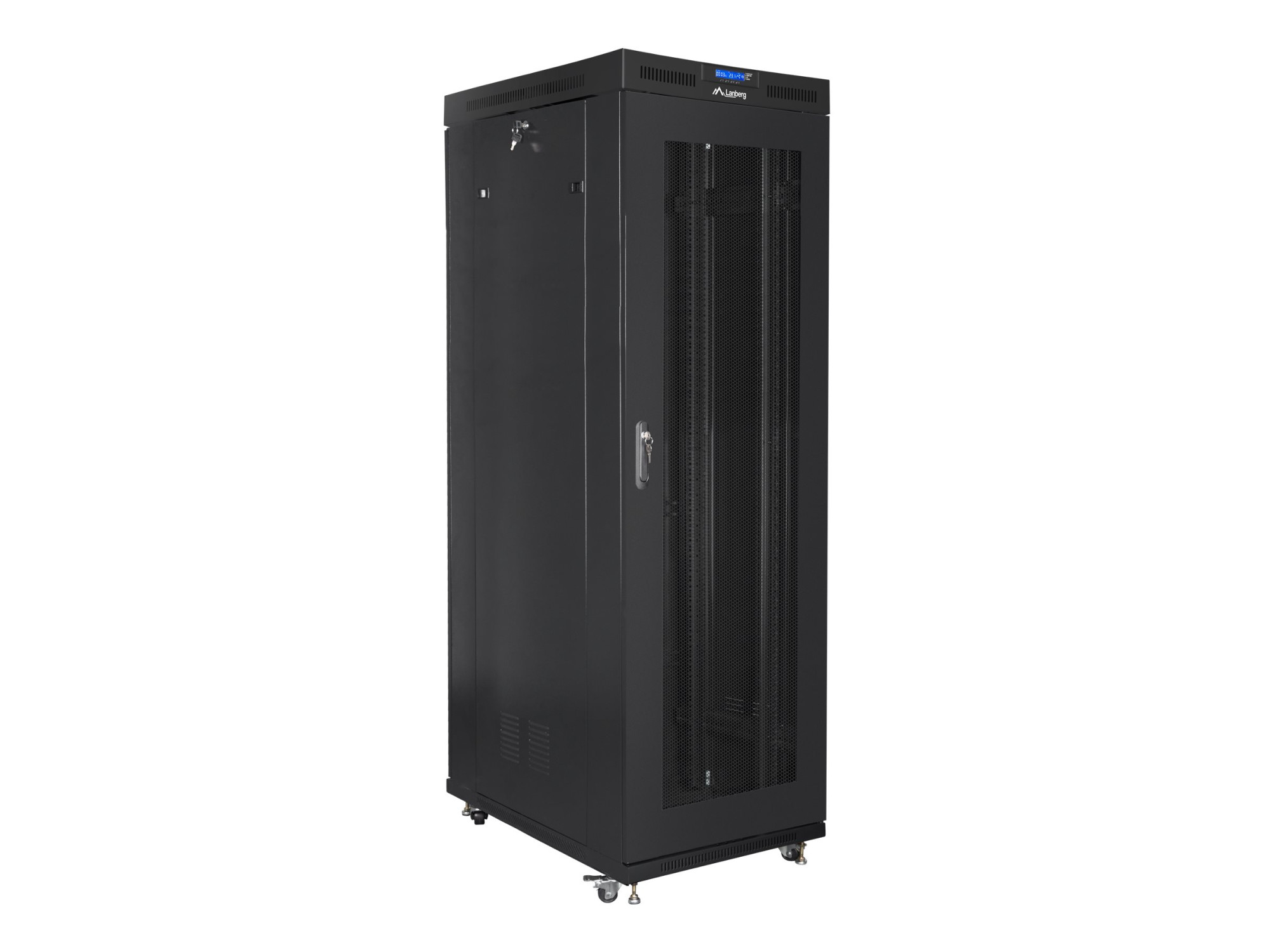 Lanberg | Rack cabinet 19" free-standing 42U/800x1000 (flat pack) with mesh door, LCD | FF01-8042-23BL | Black - Image 3