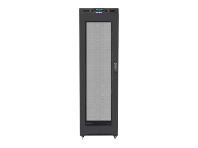 Lanberg | Rack cabinet 19" free-standing 42U/600x800 (flat pack) with mesh door, LCD | FF01-6842-23BL | Black - Image 2