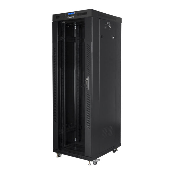 Lanberg | Rack cabinet 19" free-standing 37U/600x800 (flat pack) with glass door, LCD | FF01-6837-12BL | Black