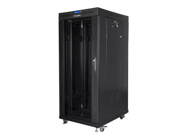 Lanberg | Rack cabinet 19" free-standing 27U/800x1200 (flat pack) with glass door, LCD | FF01-8227-12BL | Black