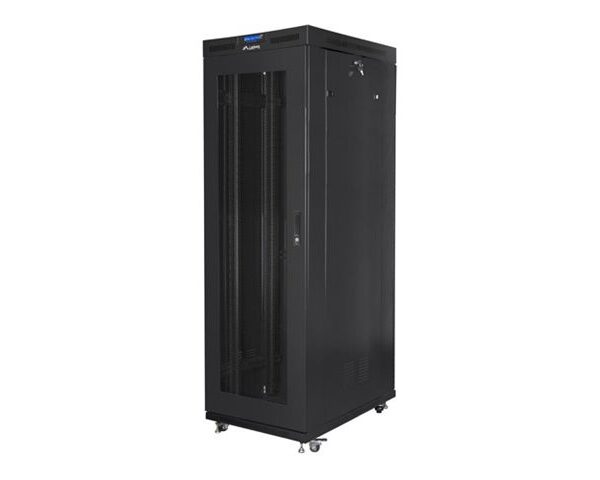 Lanberg | Rack cabinet 19" free-standing 27U/800x1000 (flat pack) with glass door, LCD | FF01-8027-23BL | Black