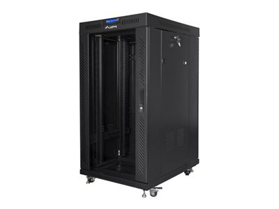 Lanberg | Rack cabinet 19" free-standing 22U/800x800 (flat pack) with glass door, LCD | FF01-8822-12BL | Black