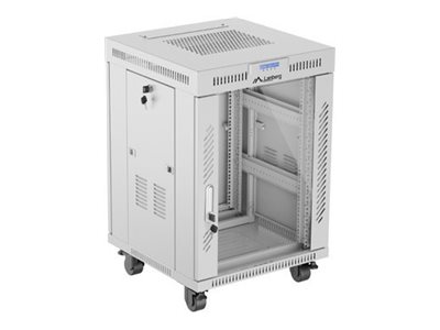 Lanberg | Rack cabinet 19" free-standing 15U/600x600 (flat pack) with glass door, LCD | FF01-6615-12SL | Grey