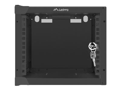 Lanberg | Rack cabinet 10" wall-mount 4U/280x310 (flat pack) with glass door | WF10-2304-10B | Black - Image 2