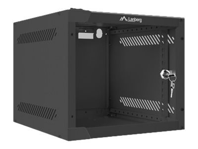 Lanberg | Rack cabinet 10" wall-mount 4U/280x310 (flat pack) with glass door | WF10-2304-10B | Black - Image 3