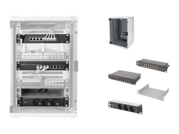 Digitus | Network Set - 254 mm (10") - 9U, 312 x 300 mm | DN-10-SET-2 | Grey - Image 2