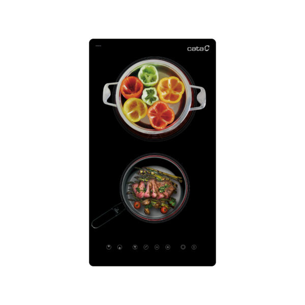 CATA Hob | TD 3002 BK | Vitroceramic | Number of burners/cooking zones 2 | Touch | Timer | Black - Image 3