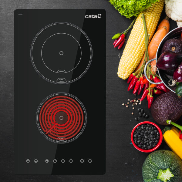 CATA Hob | TD 3002 BK | Vitroceramic | Number of burners/cooking zones 2 | Touch | Timer | Black - Image 5