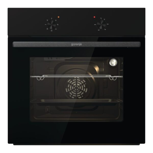 Gorenje Oven | BO6615E01B | 60 L | Electric | EnamelClean | Push pull buttons | Height 59.5 cm | Width 59.5 cm | Black