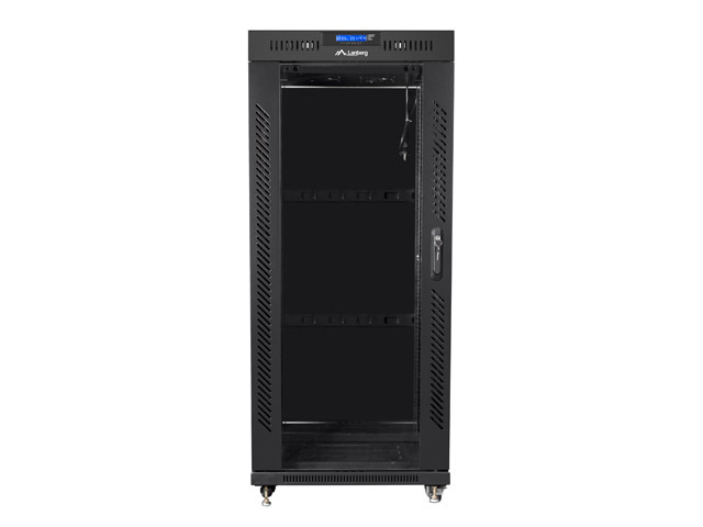 Lanberg | Rack cabinet 19" free-standing 27U/800x1200 (flat pack) with glass door, LCD | FF01-8227-12BL | Black - Image 2