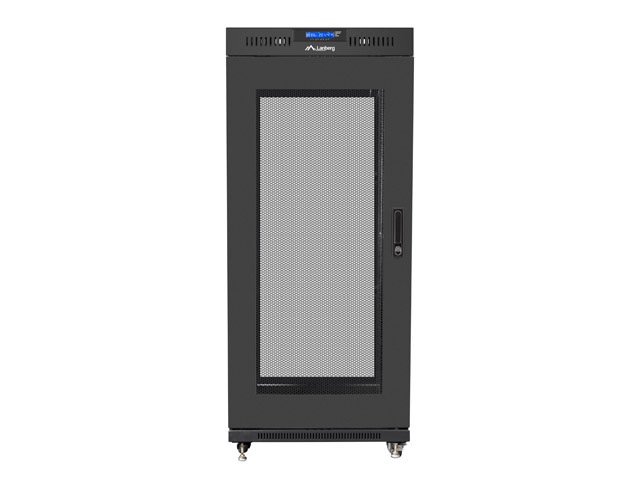 Lanberg | Rack cabinet 19" free-standing 27U/600x600 (flat pack) with mesh door, LCD | FF01-6627-23BL | Black - Image 2