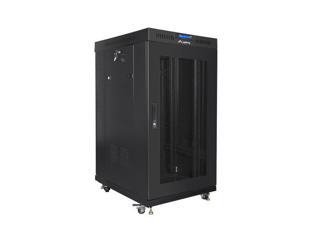 Lanberg | Rack cabinet 19" free-standing 22U/800x800 (flat pack) with glass door, LCD | FF01-8822-23BL | Black - Image 3