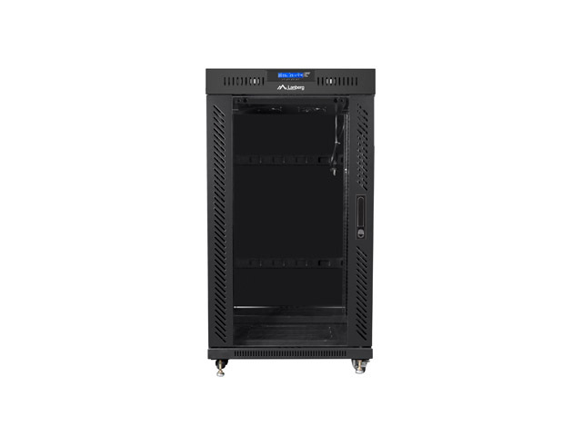 Lanberg | Rack cabinet 19" free-standing 22U/800x800 (flat pack) with glass door, LCD | FF01-8822-12BL | Black - Image 2