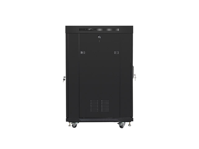 Lanberg | Rack cabinet 19" free-standing 22U/800x800 (flat pack) with glass door, LCD | FF01-8822-12BL | Black - Image 3