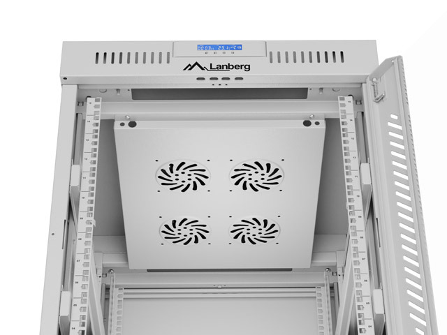 Lanberg | Rack cabinet 19" free-standing 15U/600x800 (flat pack) with glass door, LCD | FF01-6815-12SL | Grey - Image 5