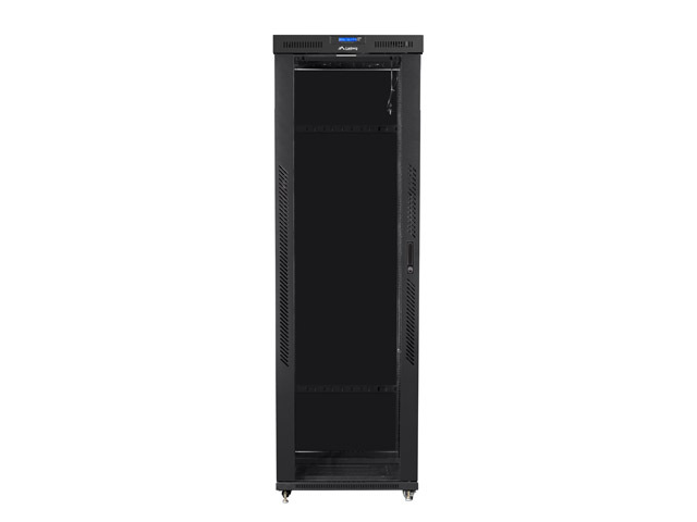 Lanberg | Rack cabinet 19" free-standing 47U/800x1200 (flat pack) with glass door, LCD | FF01-8247-12BL | Black - Image 2