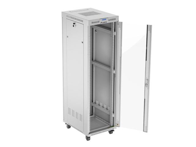 Lanberg | Rack cabinet 19" free-standing 42U/600x800 (flat pack) with glass door, LCD | FF01-6842-12SL | Grey - Image 2