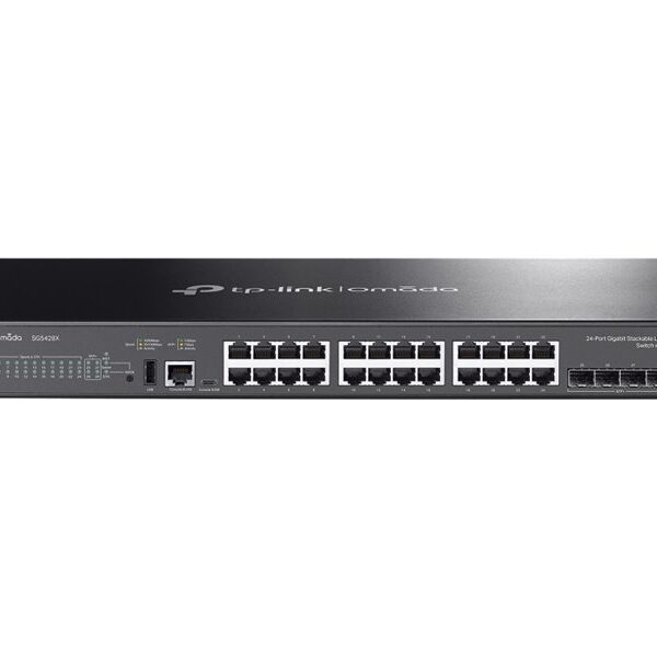 TP-LINK SG5428X Omada 24-Port Gigabit Stackable Lite L3 Managed Switch with 4× 10G Slots | TP-LINK