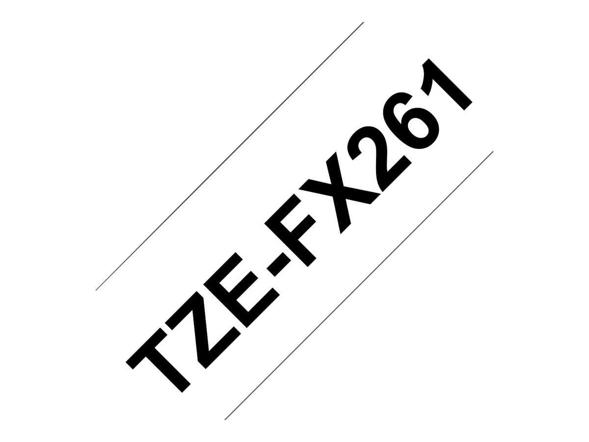 Brother | TZe-FX261 Flexible ID Laminated Tape | Black on White | TZe | 8 m | 3.6 cm - Image 7
