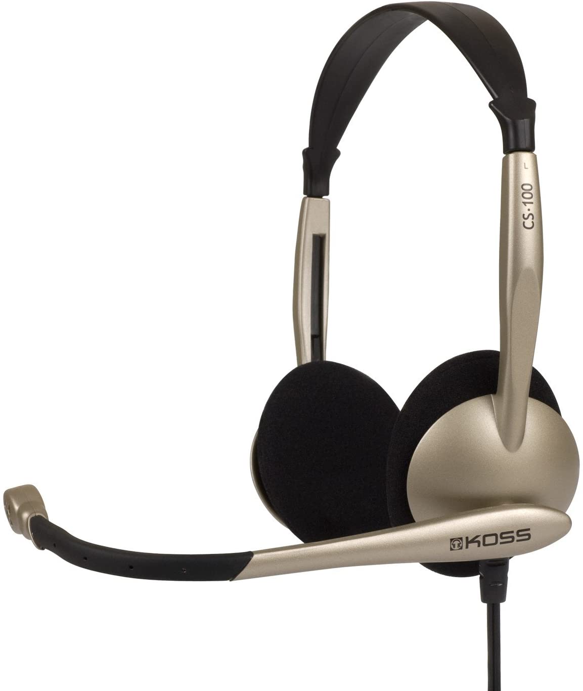 Koss | Headphones | CS100 | Wired | On-Ear | Microphone | Black/Gold - Image 4