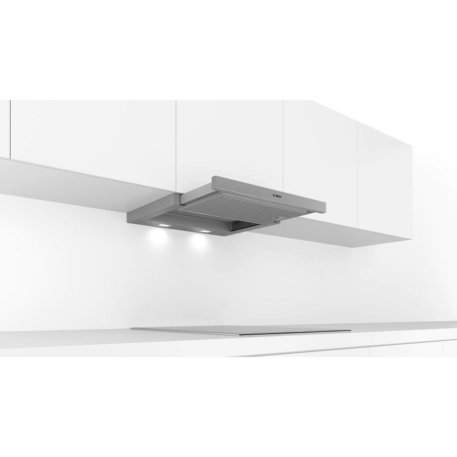 Bosch | Hood Serie 4 | DFM064A53 | Telescopic | Energy efficiency class A | Width 60 cm | 270 m³/h | Push Buttons | LED | Silver - Image 3