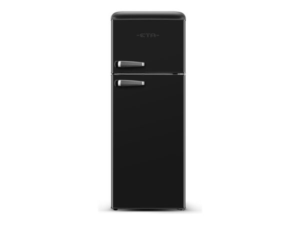 ETA | Refrigerator | ETA253890020E Storio | Energy efficiency class E | Free standing | Double Door | Height 148.2 cm | Fridge net capacity 170 L | Freezer net capacity 45 L | 44 dB | Black - Image 2