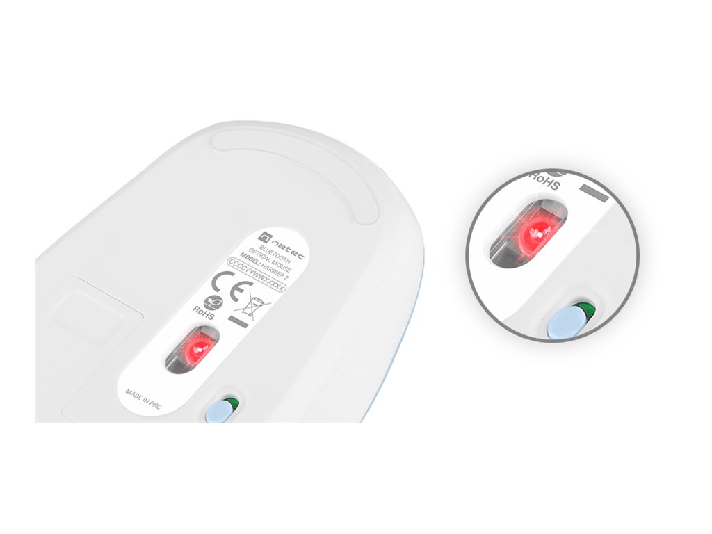 Natec | Mouse | Harrier 2 | Wireless | Bluetooth | White/Blue - Image 14