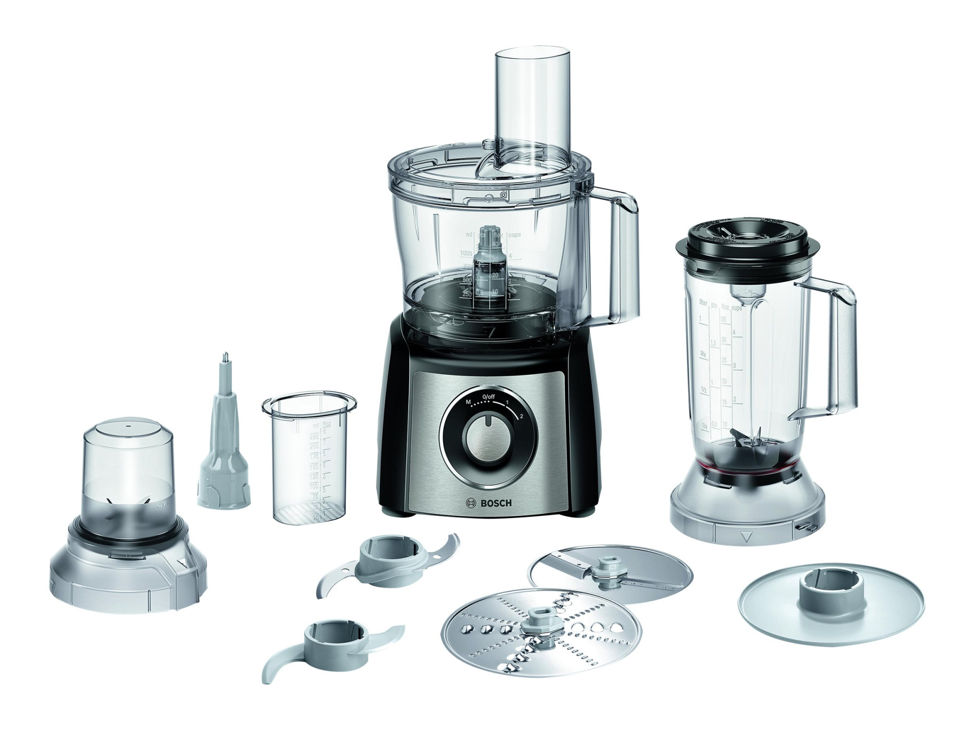 Bosch | Food Processor MultiTalent 3 Plus | MCM3PM386 | 900 W | Number of speeds 2 | Bowl capacity 2.3 L | Black/Stainless steel - Image 2