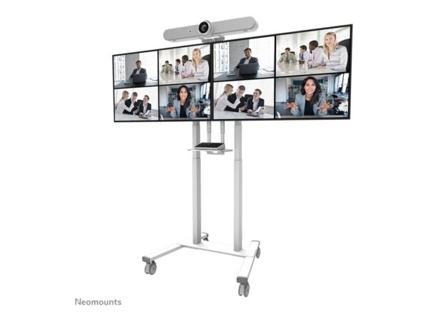 Neomounts Floor stand | ADM-875WH2 Dual screen adapter | Adjustable Height | 42-65 " | Maximum weight (capacity) 40 kg | White - Image 4