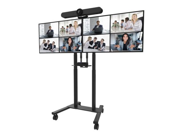 Neomounts Floor stand | ADM-875BL2 Dual screen adapter | Adjustable Height | 42-65 " | Maximum weight (capacity) 40 kg | Black - Image 2