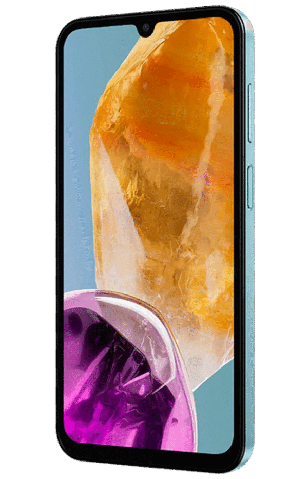 Samsung Galaxy M15 (M156) | Light Blue | 6.5 " | Super AMOLED | 1080 x 2340 pixels | Mediatek | Dimensity | Internal RAM 4 GB | 128 GB | MicroSD | Dual SIM | 4G | 5G | Main camera resolution 50+5+2 MP | Secondary camera resolution 13 MP | Android - Image 6