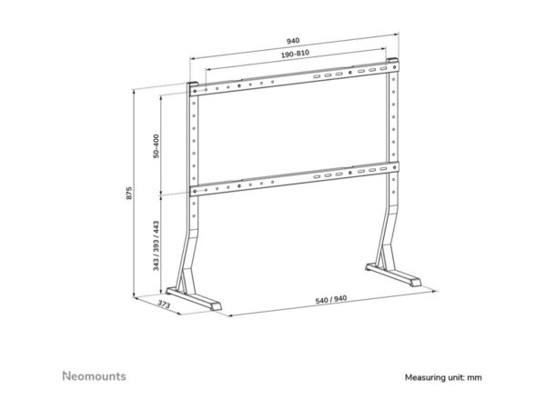 Neomounts Desk Mount | DS45-430BL18 TV stand | Adjustable Height | 45-90 " | Maximum weight (capacity) 60 kg | Black - Image 14