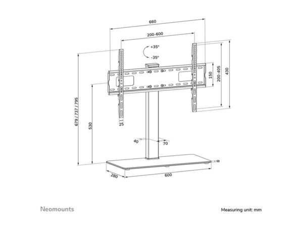 Neomounts Desk Mount | DS45-430BL16 TV stand | Adjustable Height, Swivel | 37-70 " | Maximum weight (capacity) 40 kg | Black - Image 14