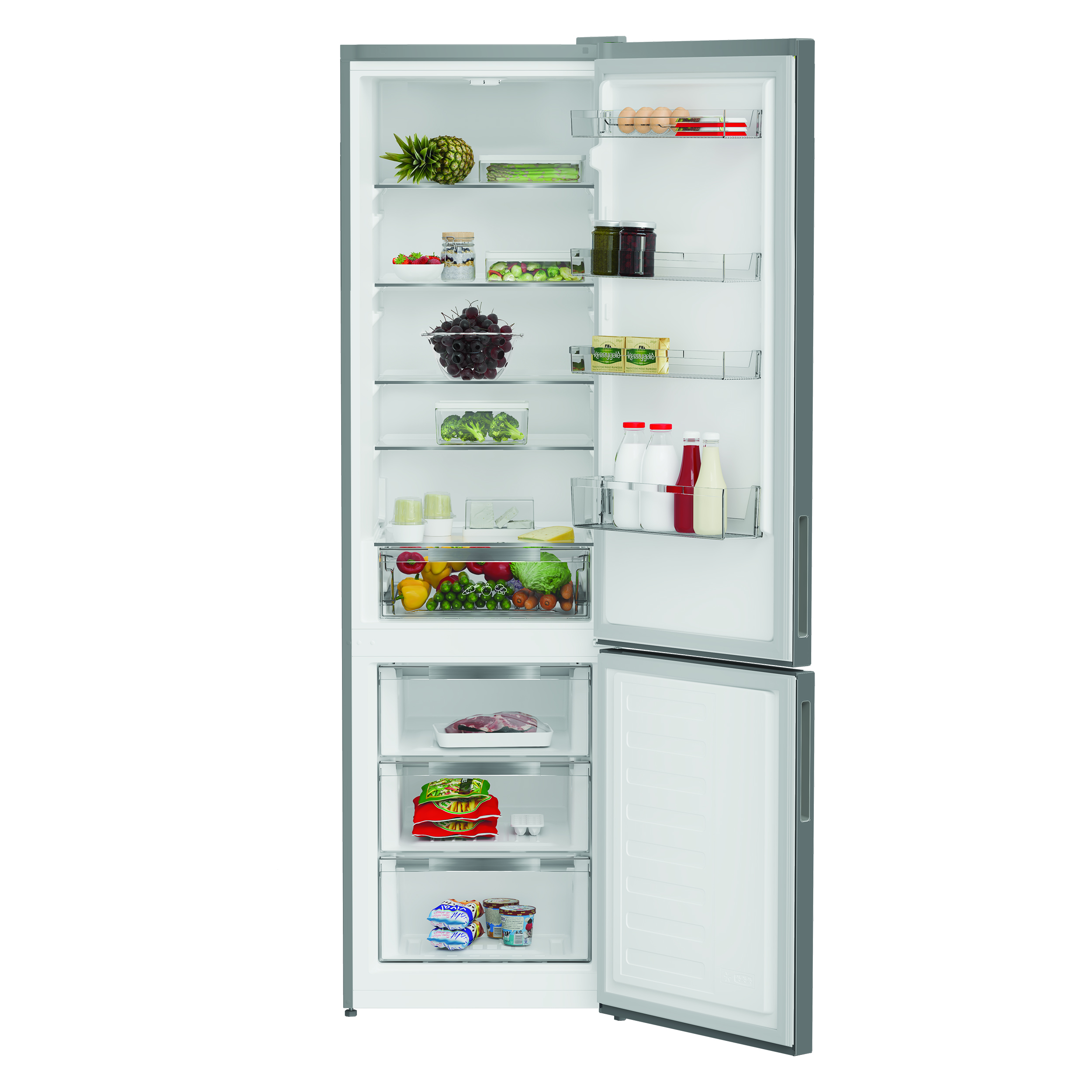 INDESIT INKS 1401 S4E | Energy efficiency class E | Free standing | Combi | Height 202.5 cm | Fridge net capacity 266 L | Freezer net capacity 120 L | 38 dB | Silver - Image 4