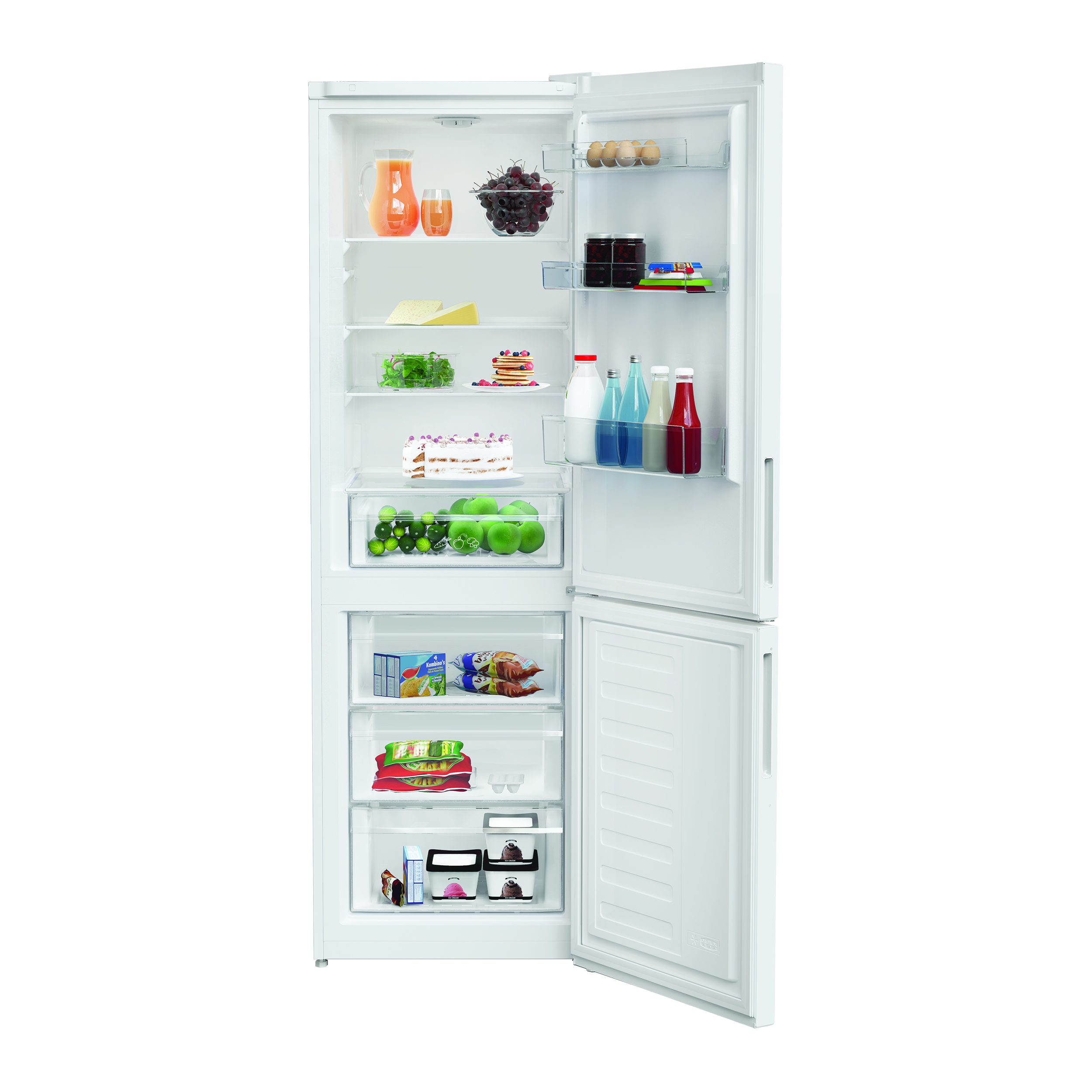 INDESIT Refrigerator | INKS 1361 W4E1 | Energy efficiency class E | Free standing | Combi | Height 185.2 cm | Fridge net capacity 223 L | Freezer net capacity 120 L | 38 dB | White - Image 4