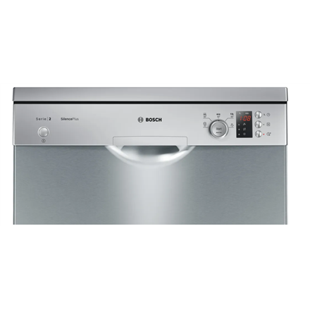 Dishwasher | SMS25AI05E | Free standing | Width 60 cm | Number of place settings 12 | Number of programs 5 | Energy efficiency class E | Display | AquaStop function | Silver inox - Image 3