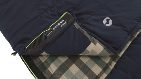 Outwell  Camper Lux  "L" Sleeping Bag  235 x 90 cm 2 way open - auto lock, L-shape Deep Blue - Image 6