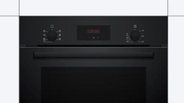 Bosch Oven | HBF133BA1 | 66 L | Electric | EcoClean | Knobs | Height 59.5 cm | Width 59.4 cm | Black - Image 3