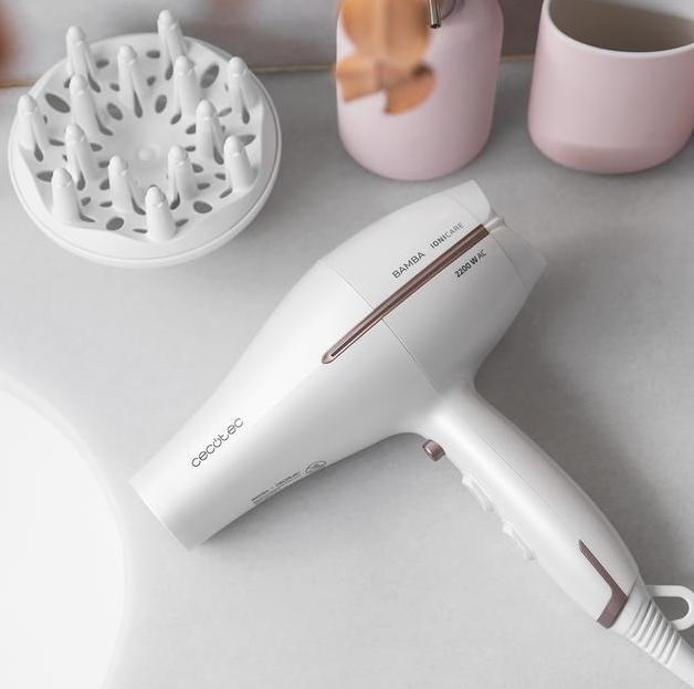 Cecotec Hair Dryer | IoniCare 5300 Maxi Aura | 2200 W | Number of temperature settings 3 | Ionic function | Diffuser nozzle | White - Image 3