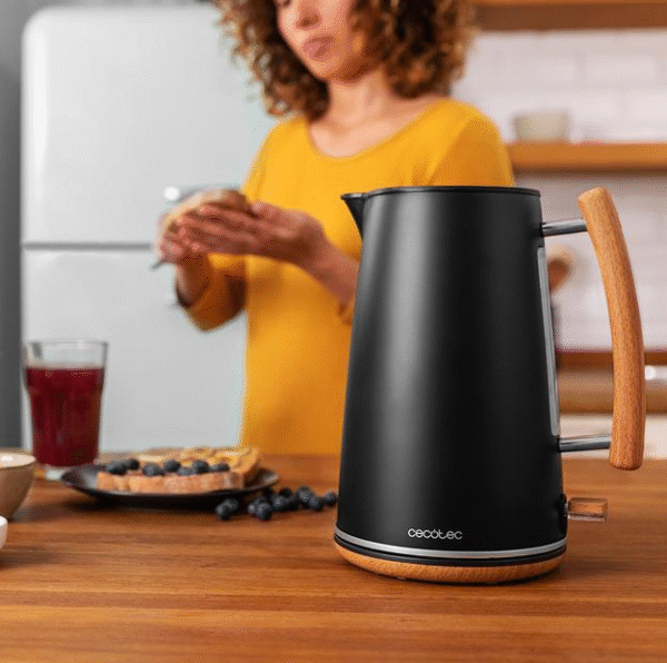 Cecotec Kettle | ThermoSense 400 | Electric | 3000 W | 1.7 L | Stainless steel/BPA | 360° rotational base | Black Woody - Image 3
