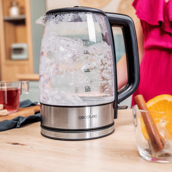Cecotec Kettle | ThermoSense 340 Clear | Electric | 2200 W | 1.7 L | Glass | 360° rotational base | Clear - Image 6