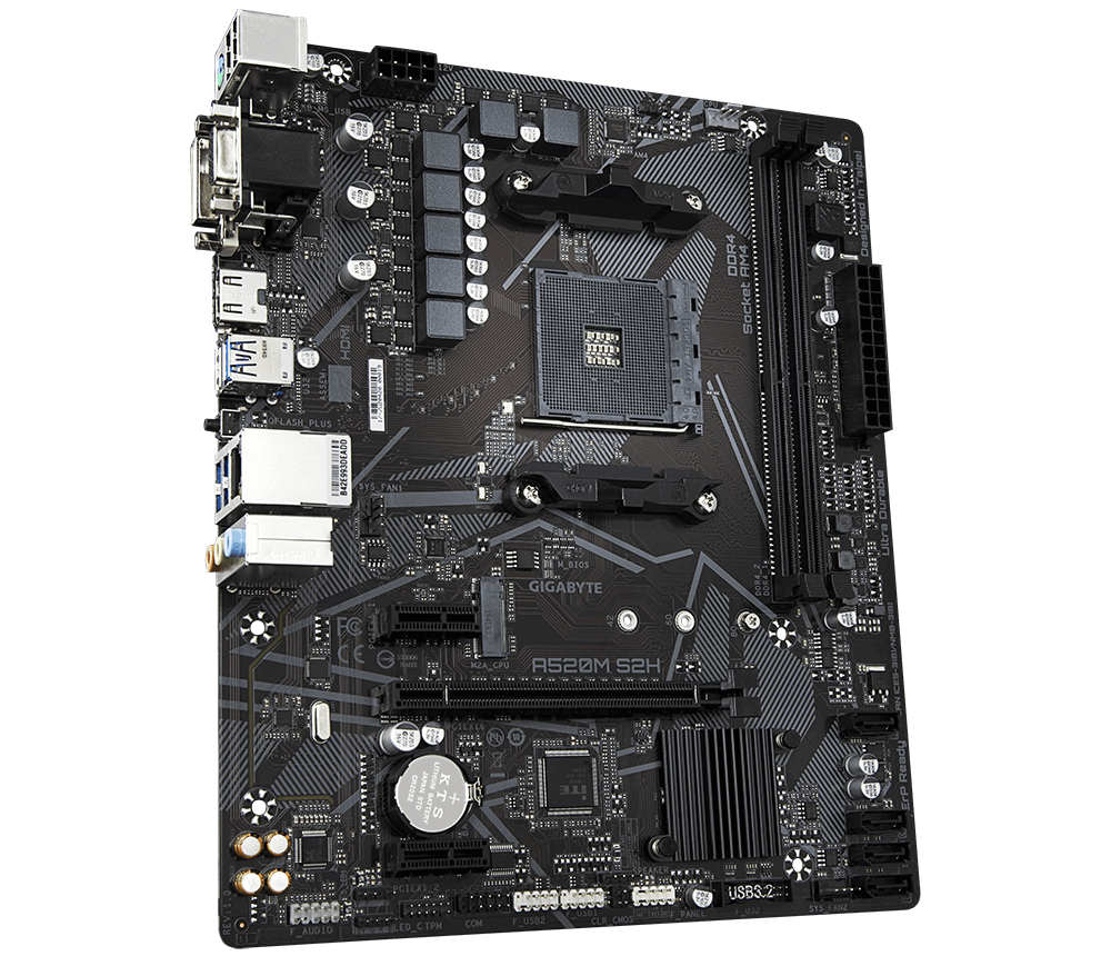 Gigabyte | A520M S2H 1.0 | Processor family AMD | Processor socket AM4 | DDR4 DIMM | Memory slots 2 | Chipset AMD A | Micro ATX - Image 5