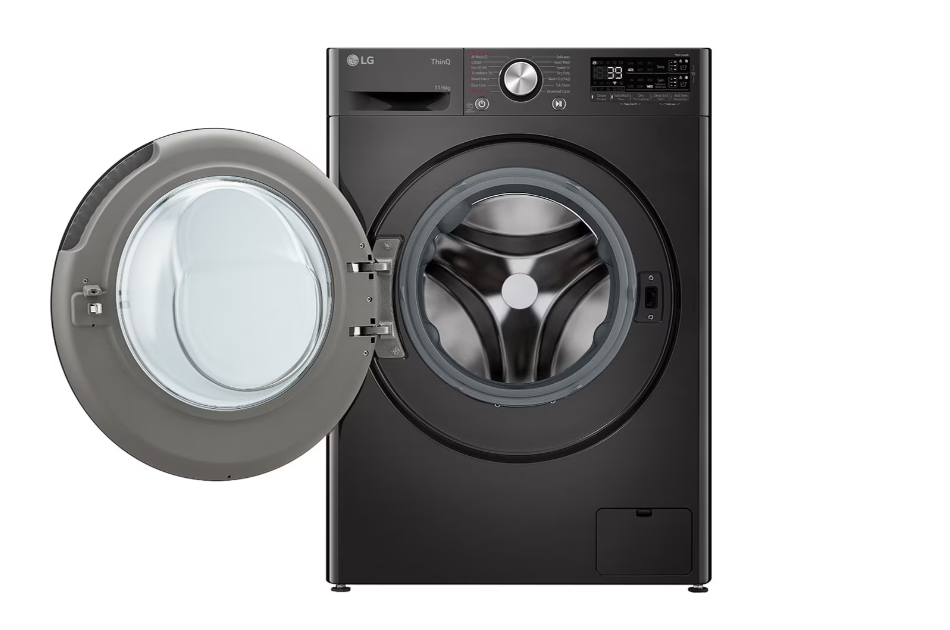 LG Washing Machine with Dryer | F4DR711S2BA | Energy efficiency class A/D | Front loading | Washing capacity 11 kg | 1400 RPM | Depth 57 cm | Width 60 cm | Display | TFT | Drying system | Drying capacity 6 kg | Steam function | Direct drive | Wi-Fi | Black - Image 3