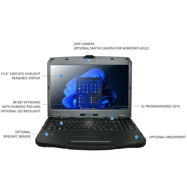 Durabook S15 i5 Standard 15" FHD Intel Core i5-1235U/16GB/256GB/Intel UHD Graphics/Win11 Pro/English kbd/Black/3Y Warranty | Durabook - Image 2