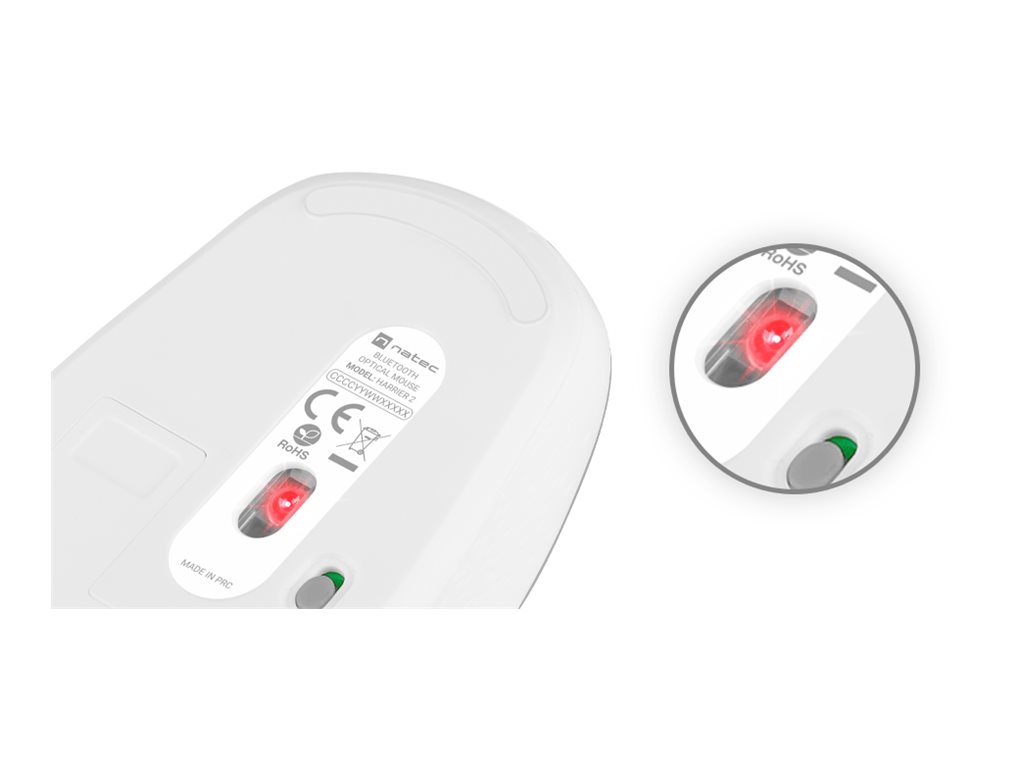 Natec | Mouse | Harrier 2 | Wireless | Bluetooth | White/Grey - Image 14