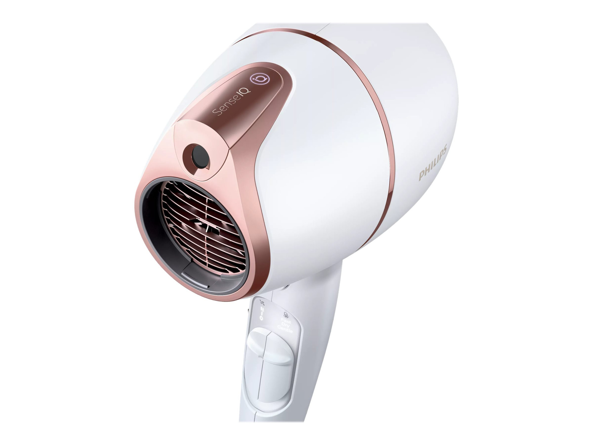 Philips Hair Dryer with SenseIQ | BHD628/00 Prestige | 1800 W | Number of temperature settings 3 | Ionic function | Diffuser nozzle | White/Rose - Image 3