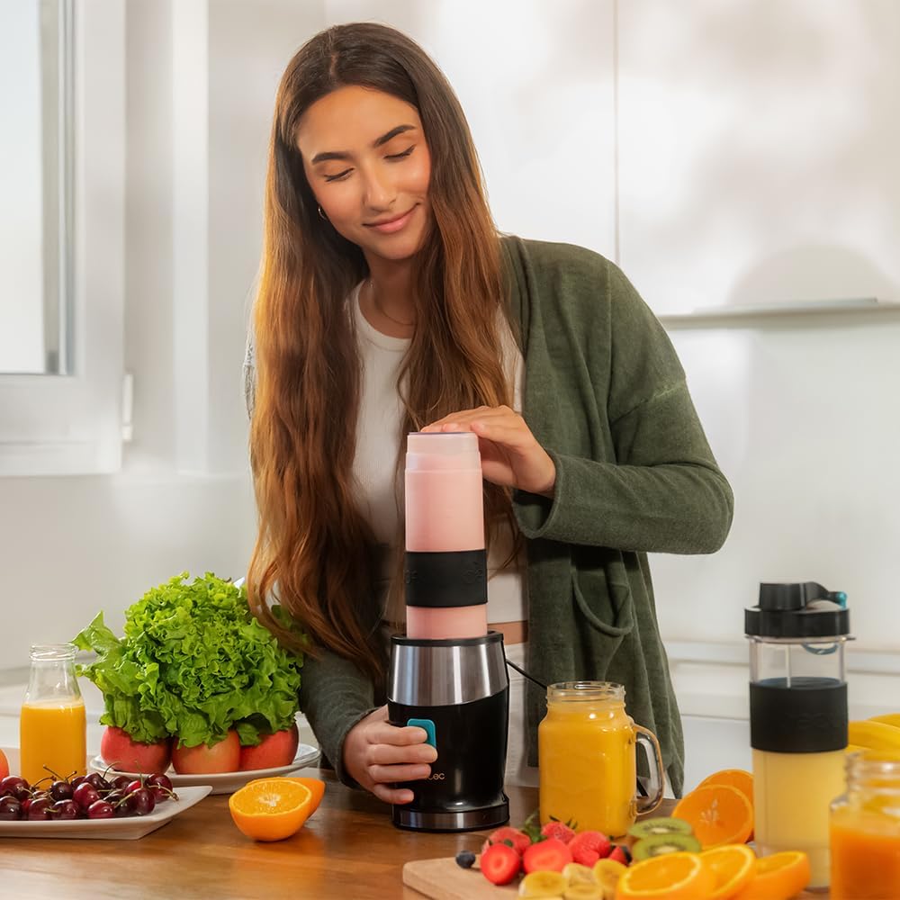 Cecotec Blender | Power Titanium 900 ProGo | Tabletop | 900 W | Jar capacity 2x0.57 L | Ice crushing | Black - Image 5