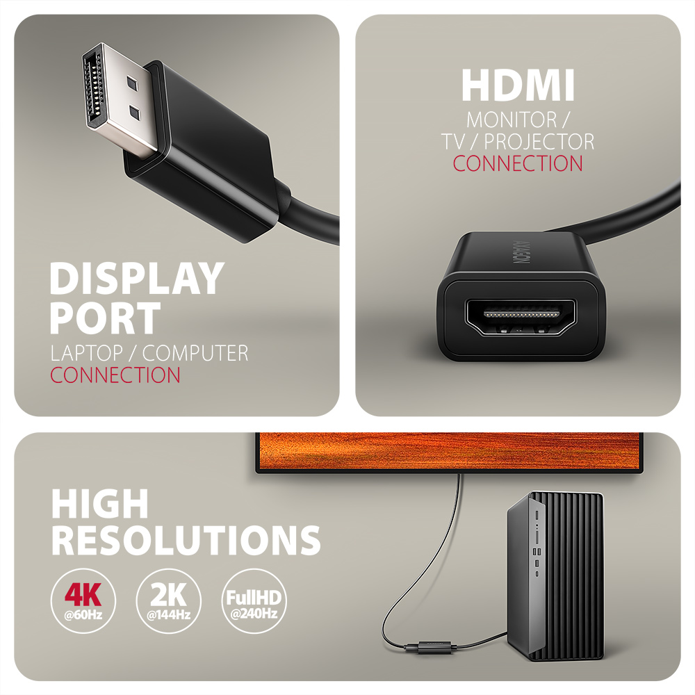 AXAGON Active adapter RVD-HI20N | DisplayPort to HDMI | 0.15 m - Image 5