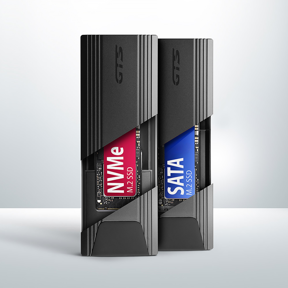 AXAGON USB-C 10Gbps - M.2 NVMe and SATA SSD THIN SCREWLESS box | EEM2-GTS2 - Image 3