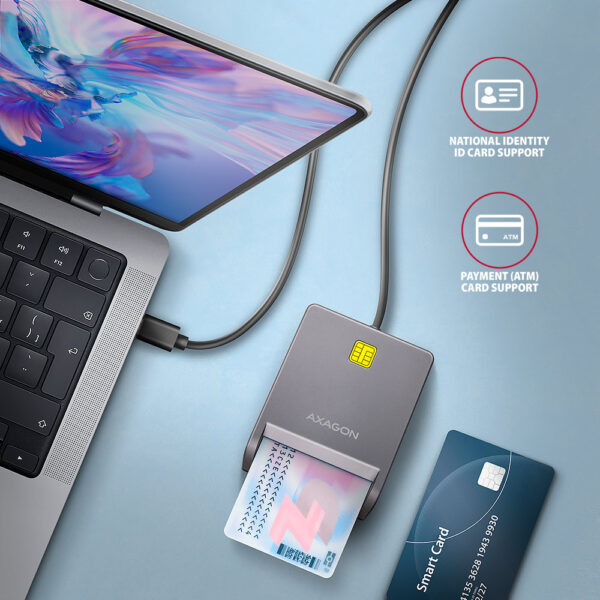 AXAGON USB-C Smart Card FlatReader | CRE-SM3TC - Image 3